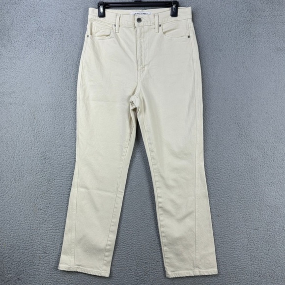 Apiece Apart Camilla Womens Straight Leg Jeans 30 Cream High-Rise Denim Pants
